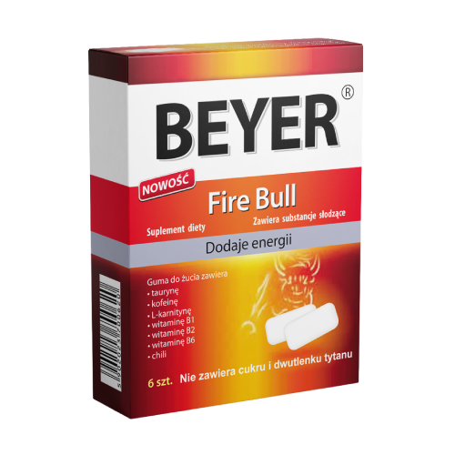 Fire Bull – rágógumi az energia növeléséhez, 6 rágógumi