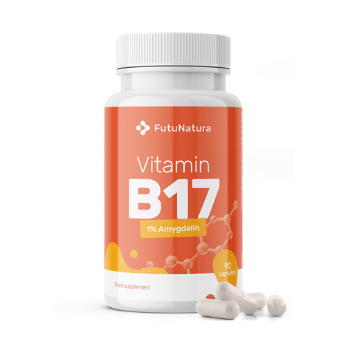 Vitamin B17. A termékleírás egy étrend-kiegészítő termékről.