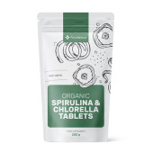 BIO Spirulina + Chlorella algák, méregtelenítés és emésztés, 400 tabletta