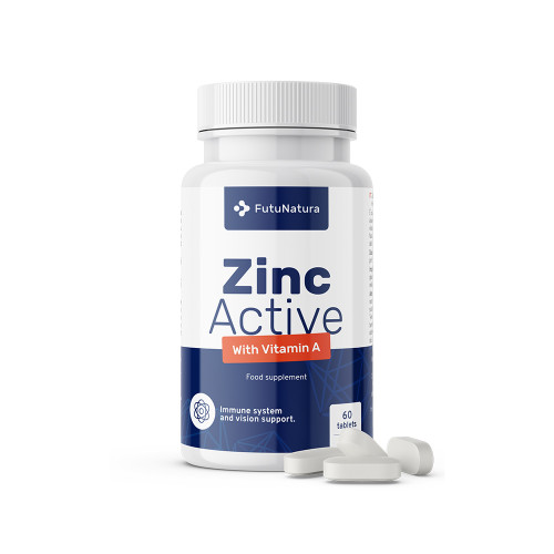 Cink Active + A-vitamin, immunrendszer és látás, 60 tabletta