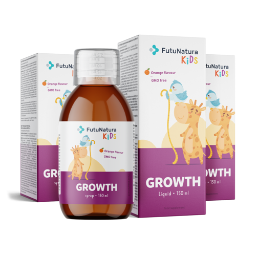 3x GROWTH – Folyékony étrend-kiegészítő gyerekeknek a növekedéshez, összesen 450 ml