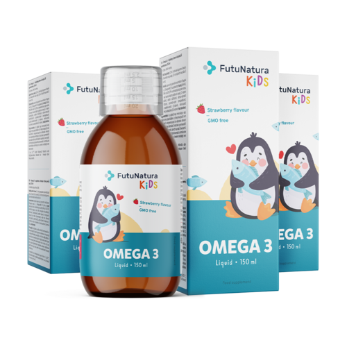 3x OMEGA 3 – Folyékony étrend-kiegészítő gyerekeknek, összesen 450 ml