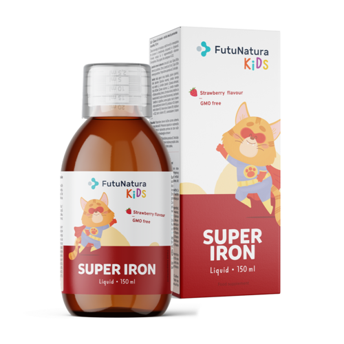 Super Iron: Vas + B-vitaminok – Folyékony étrend-kiegészítő gyerekeknek, 150 ml