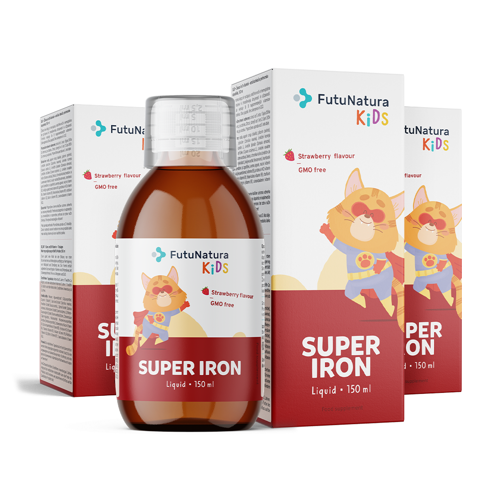 Super Iron: Vas + B-vitaminok – Folyékony étrend-kiegészítő gyerekeknek