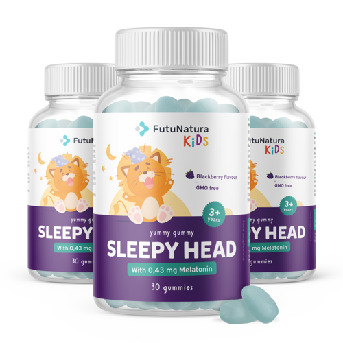 3x SLEEPY HEAD - Gumicukor gyerekeknek az alvás számára, összesen 90 gumicukor