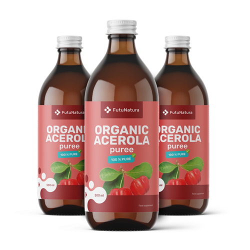 3x BIO Acerola pürés gyümölcslé, összesen 1500 ml