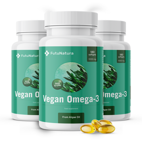 3x Vegán omega-3 algákból 1000 mg, összesen 540 lágy kapszula