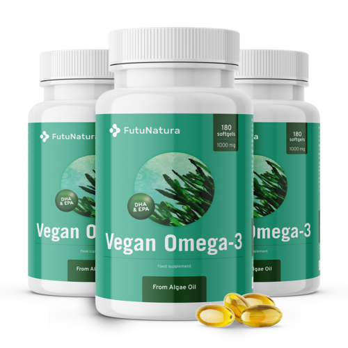 3x Vegán omega-3 algákból 1000 mg, összesen 540 lágy kapszula