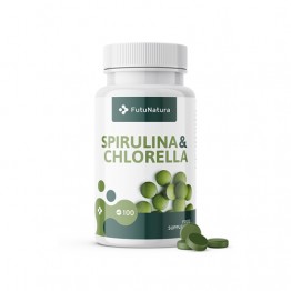 Spirulina + Chlorella algák, méregtelenítés és energia, 100 tabletta