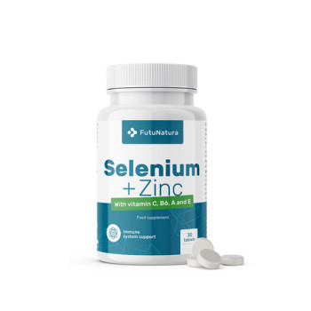 Szelén + cink + vitaminok.