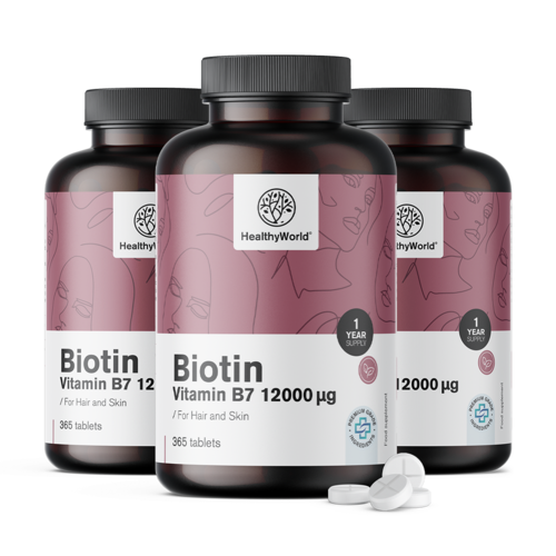 3x Biotin 12000 µg, összesen 1095 tabletta