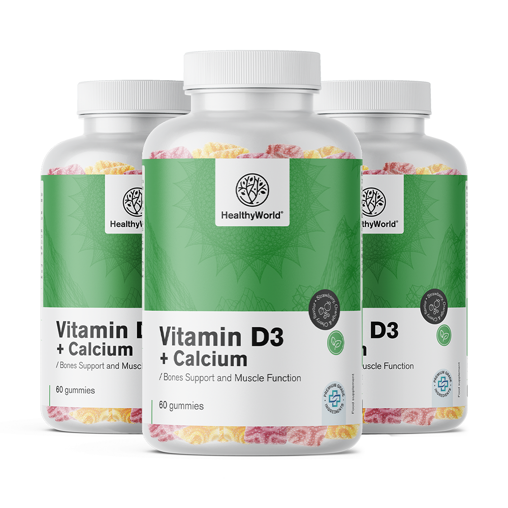 Vitamin D3 + Kalcij v gumi bonbonih