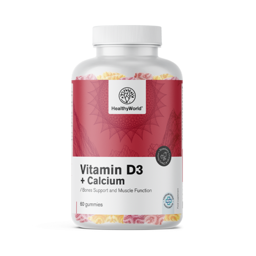 D3-vitamin + kalcium – gumicukor  az izmok, csontok és fogak számára, 60 gumicukor