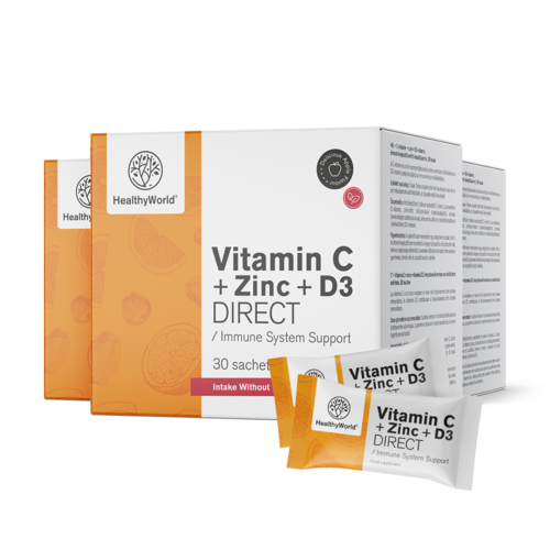 3x C-vitamin 500 + Cink + D3 DIRECT, összesen 90 tasak