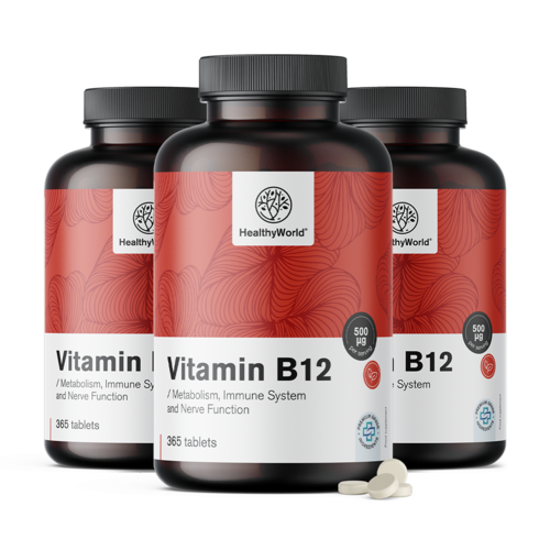 3x B12-vitamin 500 µg, összesen 1095 tabletta