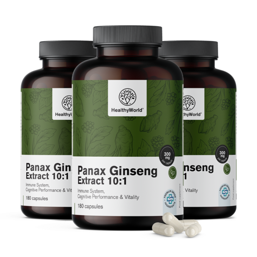 3x Panax Ginseng 300 mg - ginzeng kivonat 10:1, összesen 540 kapszula