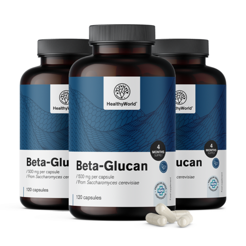 3x Béta-glükan 500 mg, összesen 360 kapszula