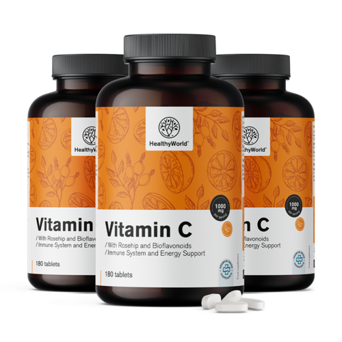 3x C-vitamin 1000 mg - csipkebogyóval és bioflavonoidokkal, összesen 540 tabletta