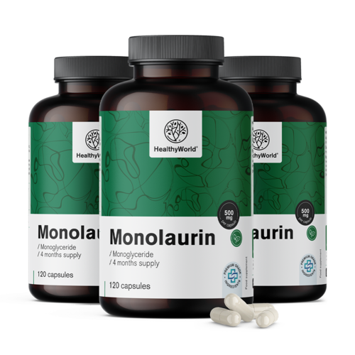 3x Monolaurin 500 mg, összesen 360 kapszula