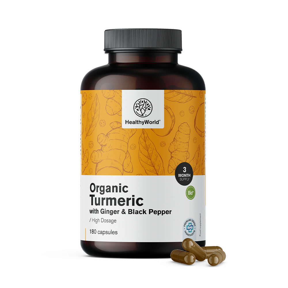 BIO Kurkuma 1440 mg – gyömbérrel és fekete borssal