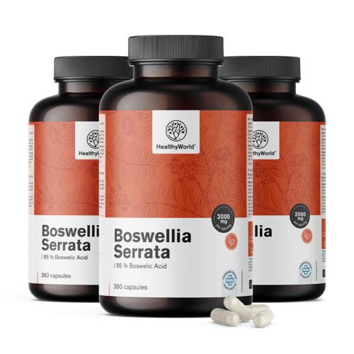3x Boswellia (Boswellia Serrata) – 85% boswellia sav, összesen 1080 kapszula