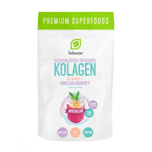 Kollagén + C-vitamin + hialuronsav.