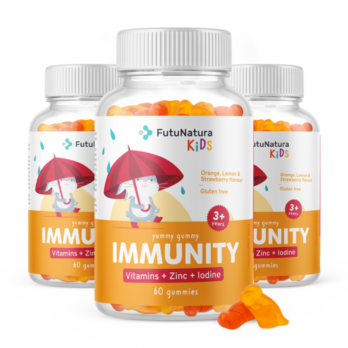 3x IMMUNITY -  Gumicukor gyerekeknek az immunrendszer számára, összesen 180 gumicukor