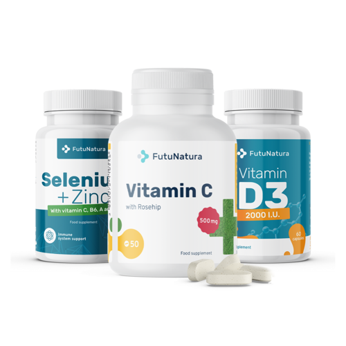 Immun csomag: C + D3-vitamin + szelén + cink, csomag