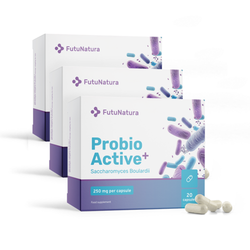 3x Probio Active PLUS – Saccharomyces boulardii 250 mg, összesen 60 kapszula