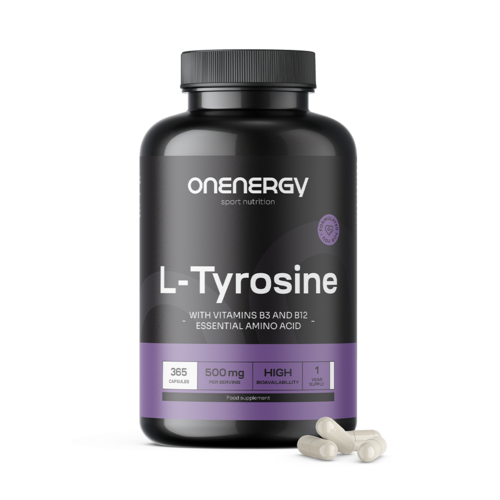 L-Tirozin 500 mg B3- és B12-vitaminnal.