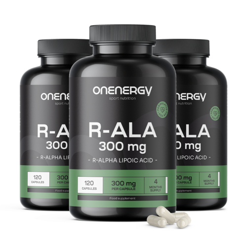3x R-ALA – R-alfa-liponsav 300 mg, összesen 360 kapszula
