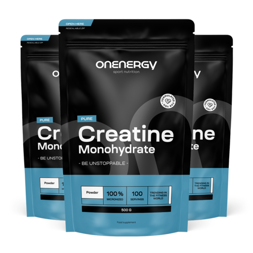 3x 100% kreatin-monohidrát por, összesen 1500 g