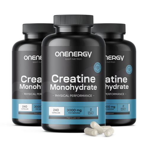 3x Kreatin-monohidrát 3000 mg, összesen 720 kapszula