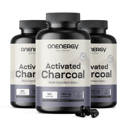3x Aktív szén 780 mg – a kókuszdió héjából, összesen 540 kapszula