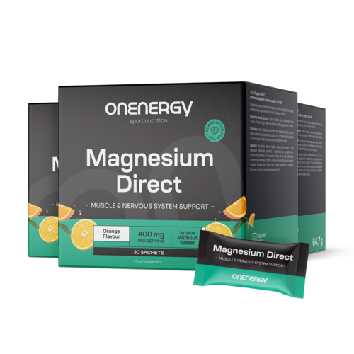 3x Magnézium DIRECT 400 mg, összesen 90 tasak
