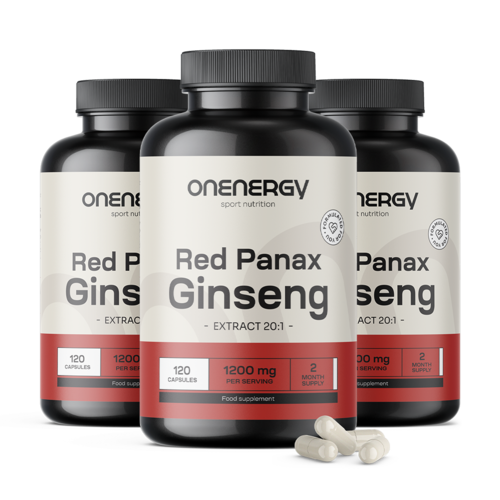 3x Red Panax Ginseng - vörös ginzeng kivonat 1200 mg, összesen 360 kapszula