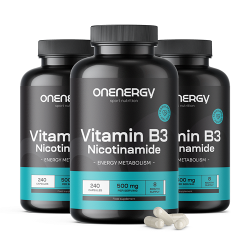 3x B3-vitamin 500 mg – nikotinamid, összesen 720 kapszula