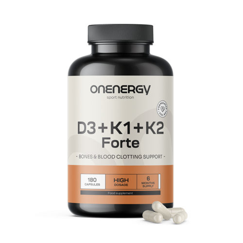 D3 + K1 + K2 vitamin FORTE, 180 kapszula