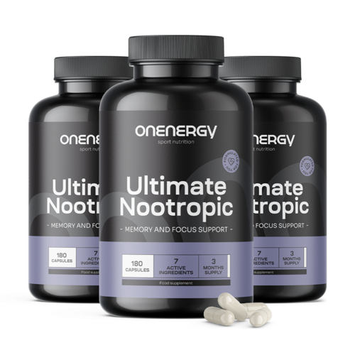 3x Ultimate Nootropic – komplex a kognitív funkciók támogatására, összesen 540 kapszula
