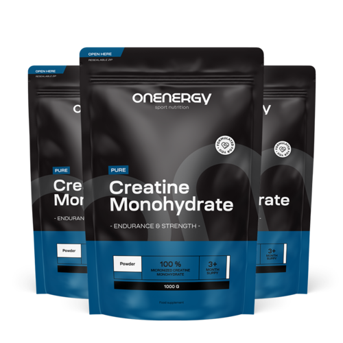 3x Pure kreatin-monohidrát por, összsesen 3000 g