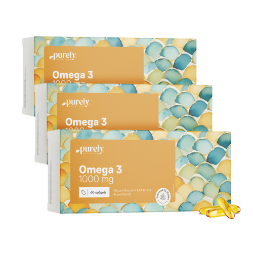 3x Omega-3 1000 mg – halolajból, összesen 180 lágy kapszula