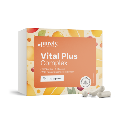 Vital Plus Complex – multivitaminok és ásványi anyagok ginzenggel, 30 kapszula