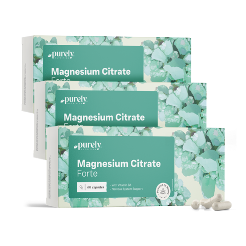 3x Magnézium citrát Forte + B6-vitamin, összesen 180 kapszula