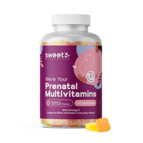 Prenatális multivitaminok + omega-3, 90 gumicukor