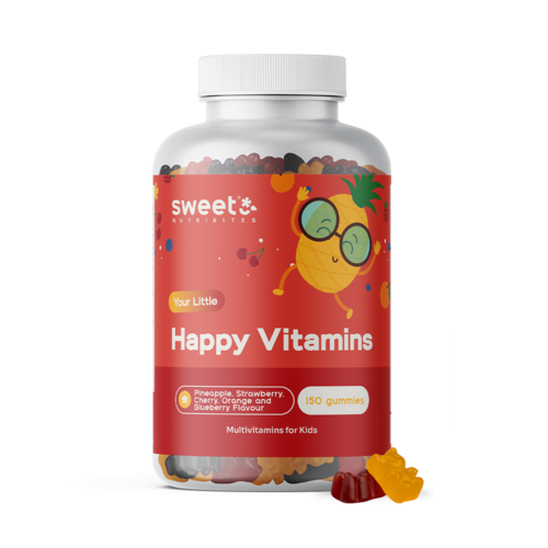 Happy Vitamins - gumicukor gyerekeknek multivitaminokkal, 150 gumicukor